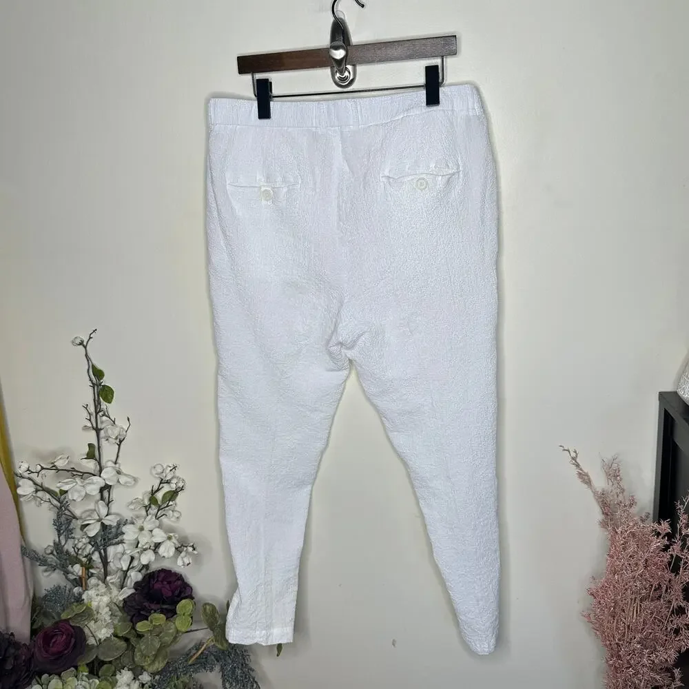 SALTY WEEKEND Mykonos Seersucker Pants White Sz XL $158 {A1}